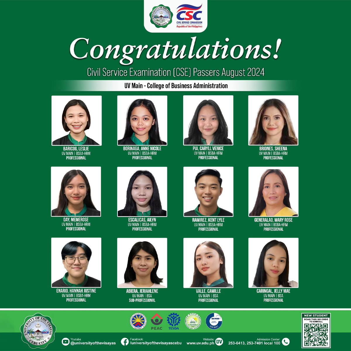 51 UV Students Passed Civil Service Exam
