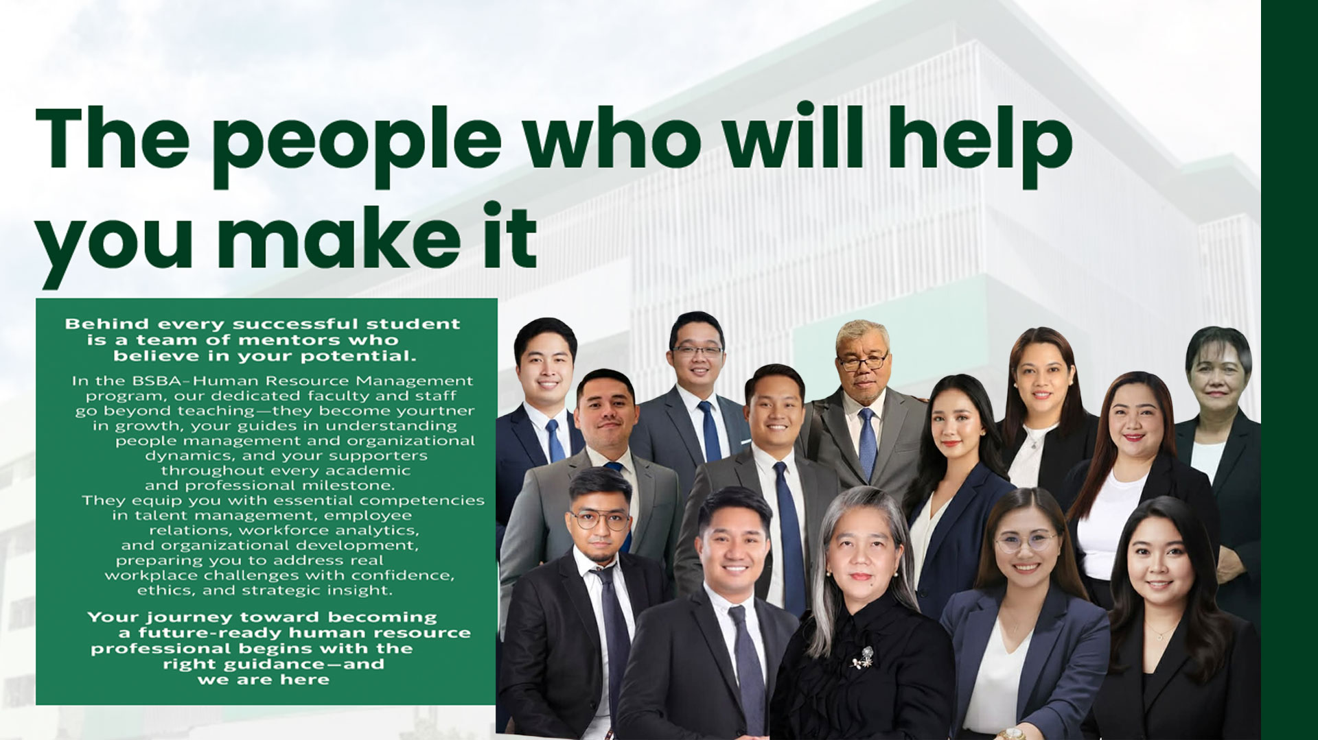 BSBA, major in Human Resource Management