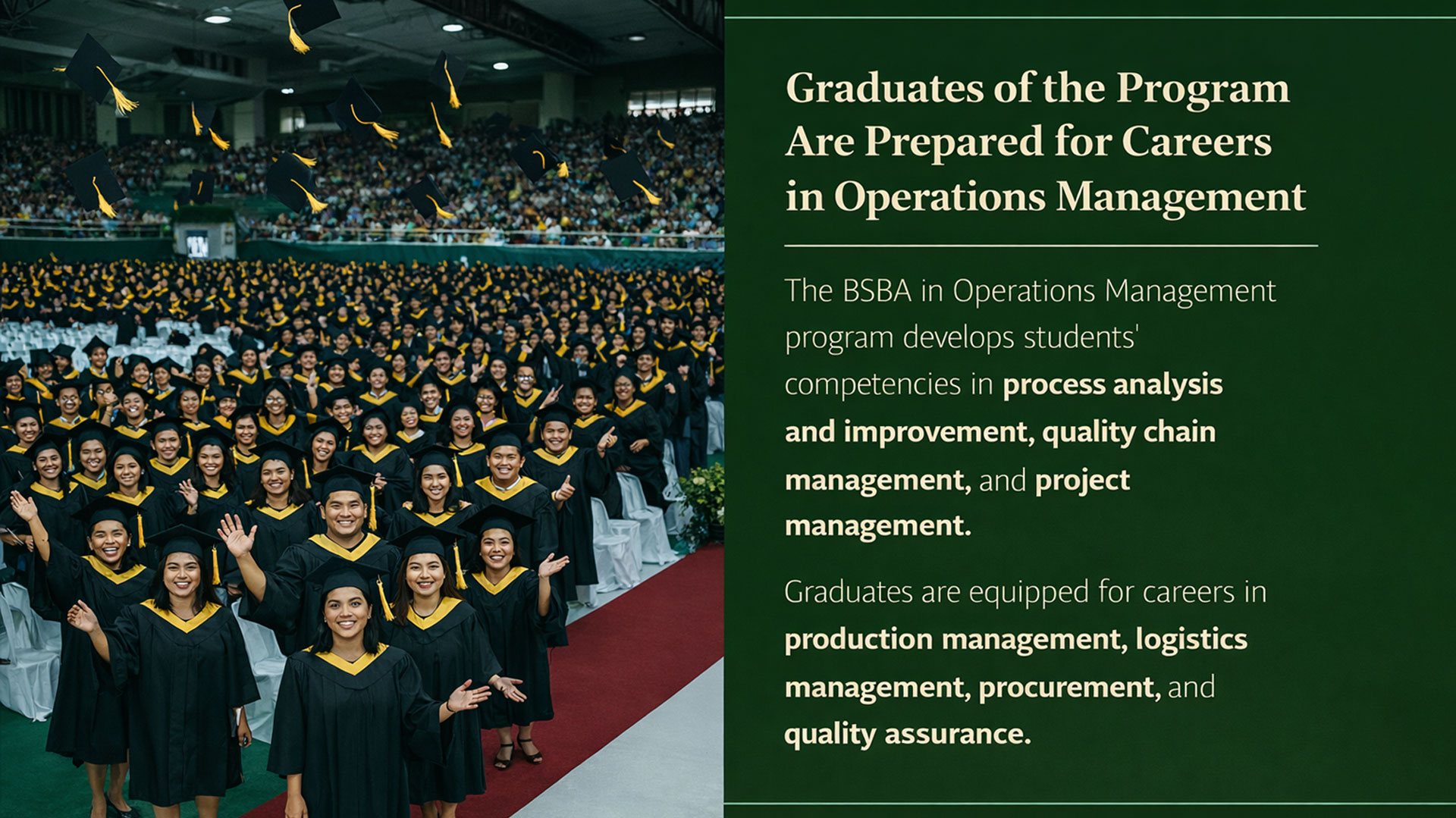 BSBA, major in Operations Management