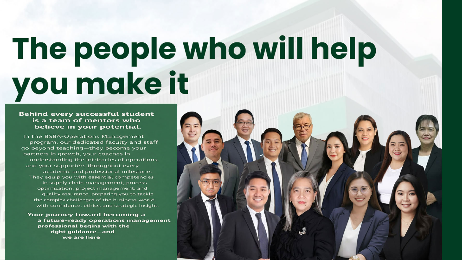 BSBA, major in Operations Management