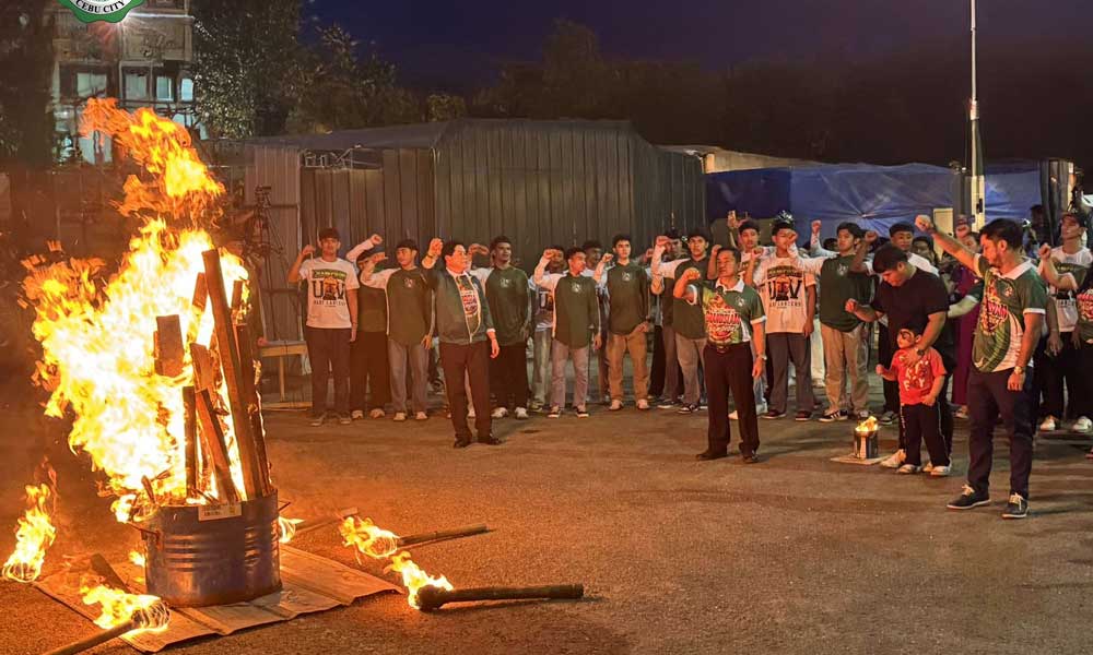 Visayanians Celebrate UV Green Lancers' CESAFI Grand Slam With Bonfire