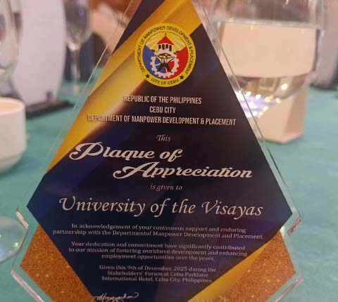 Cebu City DMDP Recognizes UV for Advancing Employment Opportunities